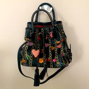 Dooney & Bourke black multicolored shoulder bag